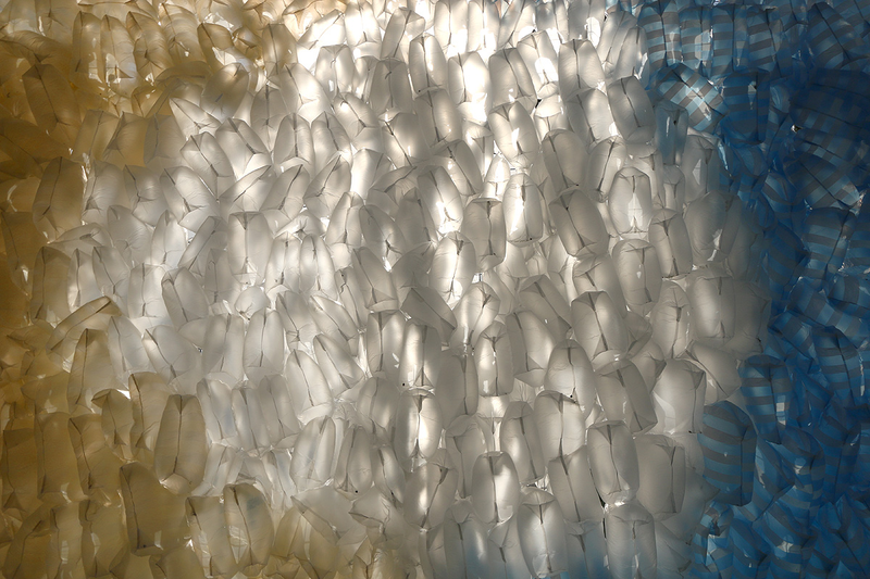 Illustration for article titled Weird Art Brings Plastic Shopping Bags Closer to Nature